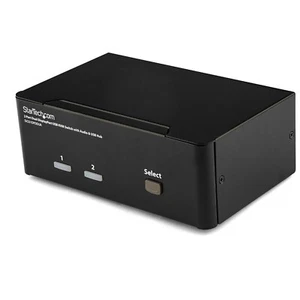 StarTech 2 Port Dual DisplayPort KVM Switch USB Audio HotKey No Cable - Picture 1 of 3