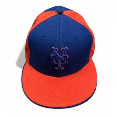 Boné ajustável vintage New York Mets New Era azul laranja cata-vento tamanho 7-7/8 MLB - Imagem 1 de 4