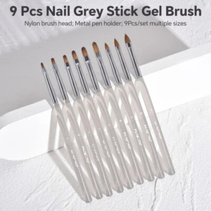 9Pcs/Set Nail Acrylic Brushes Nylon Drawing Printing Pen UV Gel Design Tool - Picture 1 of 10