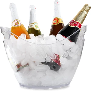 Large Ice Bucket for Parties, 8L Drink Bin, Clear Champagne Bucket, Mimosa,,, - Picture 1 of 12