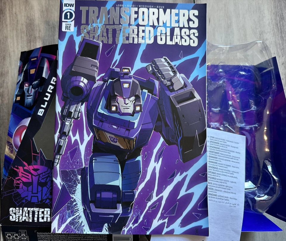 Takara Transformer Shattered Glass BLURR BOX+COMIC Hasbro Pulse Exclusive IDW - Image 1 of 1