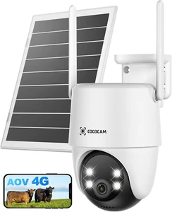COCOCAM 24/7 Registrazione AOV 4G LTE Telecamera Esterno Con Batteria 15000Mah P - Zdjęcie 1 z 12