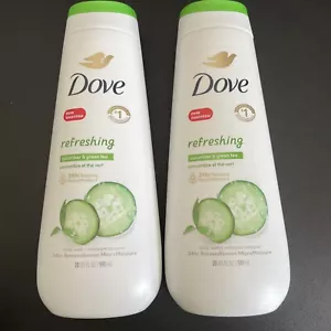 2x Dove Refreshing Body Wash Cucumber & Green Tea Cleanser, 20 fl oz ea New - Picture 1 of 2