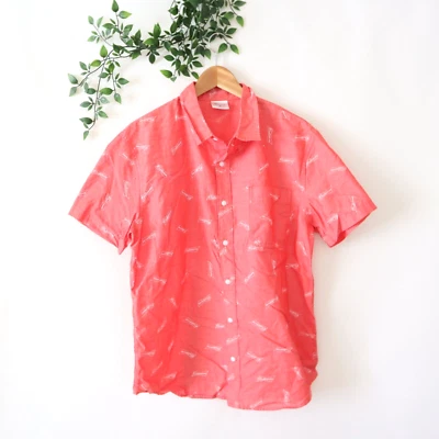 Budweiser Men's Red Short Sleeve Button Front Shirt Size Medium - Image 1 of 4