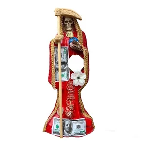 SANTA MUERTE VESTIDA Roja 30 cm / HOLY DEATH STATUE 12inch - Picture 1 of 3
