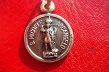 São Miguel Arcanjo Raro Vintage Itália Pingente Medalha Religiosa Tiny