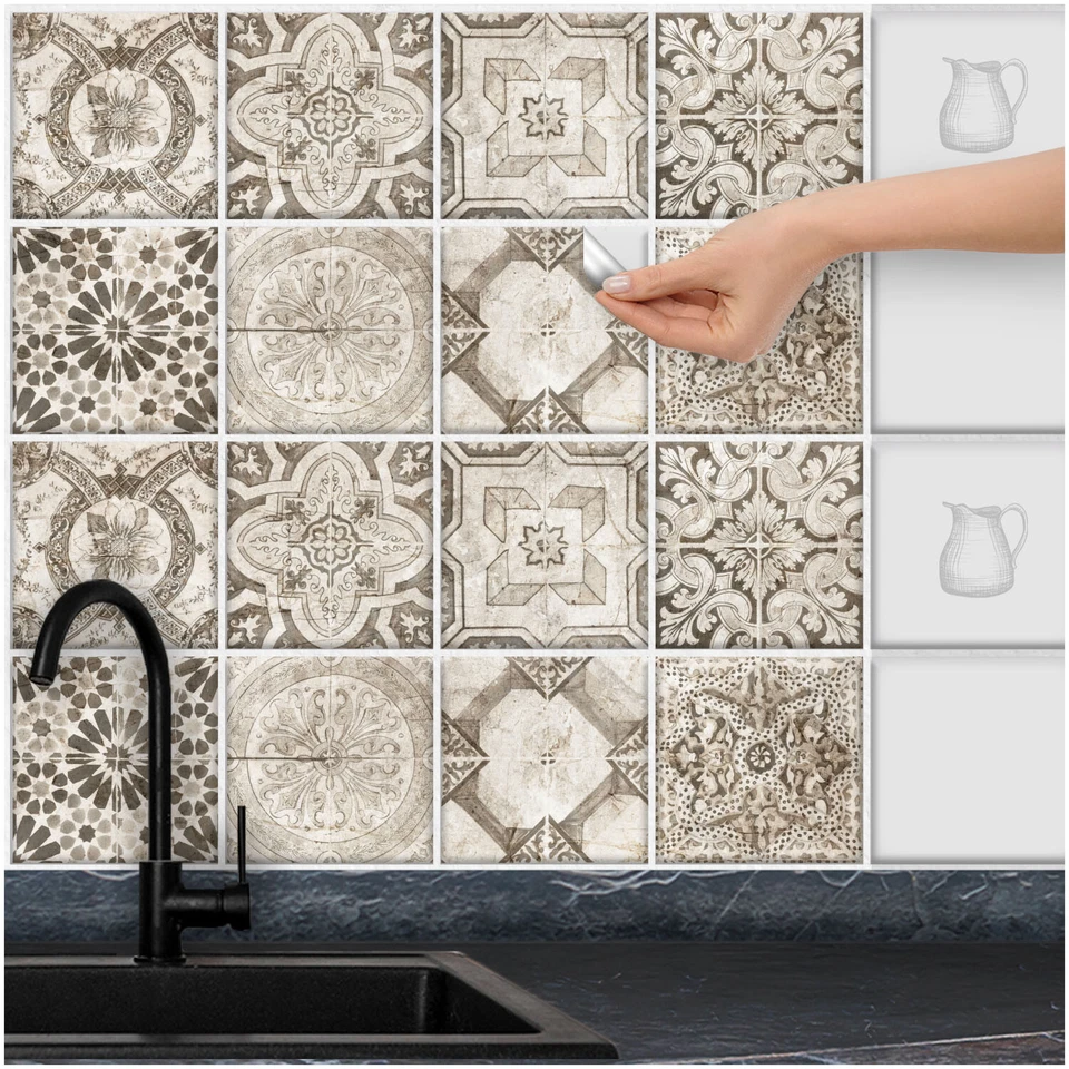 FoLIESEN Fliesenaufkleber für Küche und Bad - Fliesenfolie - Patchwork Vintage - Bild 1 von 4