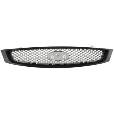 New Front Grille Assembly For 2005-2007 Ford Focus Black Shell Gray Plastic Foto 1 de 4
