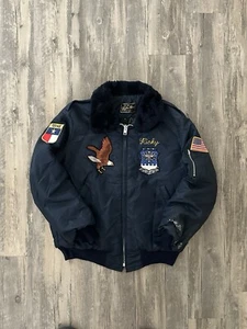 Vintage 70s Timber King US Air Force Chain Stitched Jacket Size Small - Picture 1 of 9