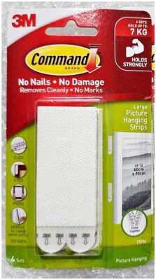3M Command 17206 Medium Picture Hanging Strips Fasteners 4 Sets - White - Image 1 of 2
