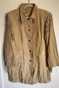 Abrigo chaqueta vintage Scully para mujer 12 plumero cuero flecos vaquera occidental - Imagen 1 de 15
