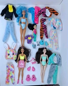 Barbie Cutie Reveal Doll Lot Of 4 Rabbit Unicorn Tiger Chelsea Clothes + 2 Pets! - Picture 1 of 5