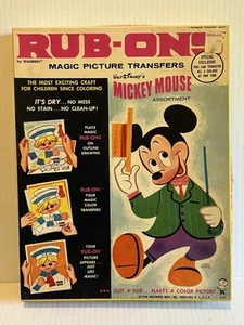 Vintage 1964 Mickey Mouse Rub-Ons magic picture transfers Hasbro #2751 - Picture 1 of 13