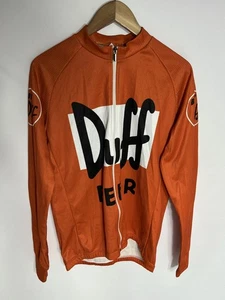 Camiseta de ciclismo Foska Duff Beer manga larga | Para hombre | Naranja/Blanco | Grande - Imagen 1 de 13