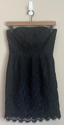 Shoshanna Dress Lace Strapless Cocktail Womens Mini Size XS Sheath Black - Image 1 of 4