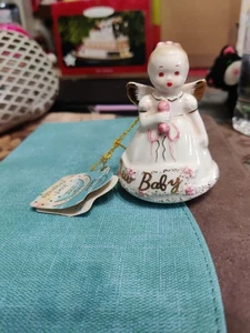 VINTAGE JOSEF NEW BABY JAPAN BIRTHDAY GIRL Porcelain Small Figurine W Tags VTG - Picture 1 of 4