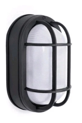 CORAMDEO  SF001-830LED-BK  Outdoor 8.5” Oval Nautical LED Bulkhead Light Black  - Image 1 of 4
