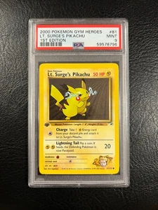 Pokemon Gym Heroes #81 - Lt. Surge's Pikachu - MINT - 1st Edition - PSA 9! - Picture 1 of 4