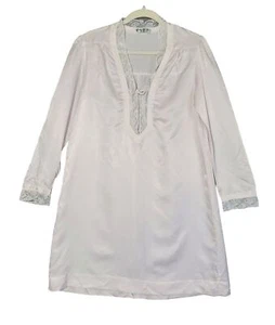 Vintage Christian Dior Damen Pail Pink Langarm Deep-V Schlafkleid Union Tag - Bild 1 von 12