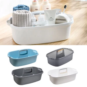 Bathroom Organizer Adhesive Rack Storage Bathroom Organizer Basket with Handle - Picture 1 of 16