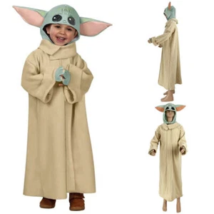 Kids Baby Yoda Costume Cosplay Halloween Fancy Dress - Picture 1 of 13