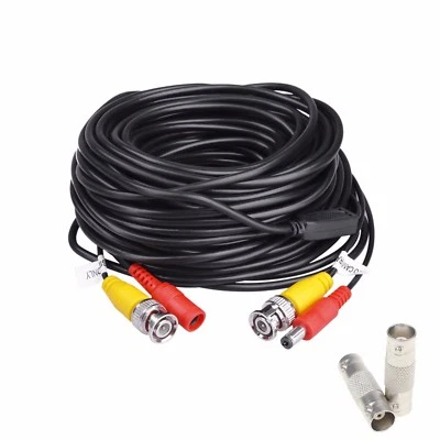 60ft Power Video Security Camera Cable BNC Extension Wire Cord for All CCTV DVR - Image 1 of 4