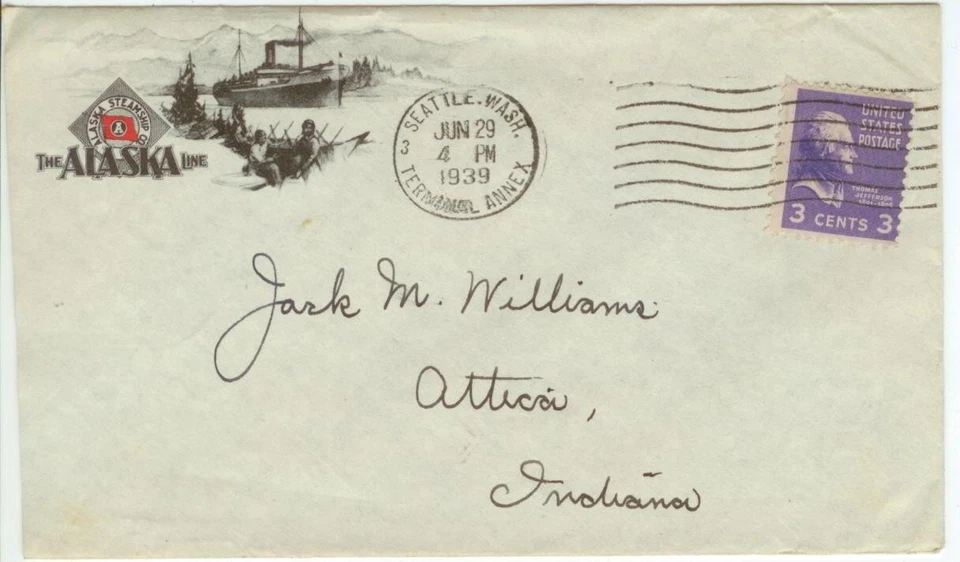 1939 Alaska Steamship Co - 3ct Prexie Seattle Washington Terminal Annex - Image 1 of 1