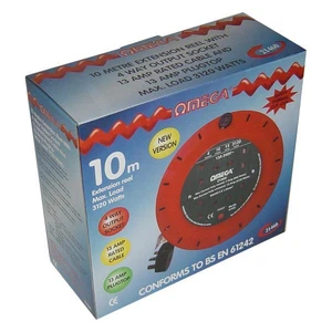 Omega 21460 4 vías 10 m metros 13 A Amp carrete protección contra sobrecalentamiento extensión de red - Imagen 1 de 1