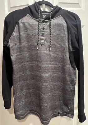 Burnside 中号黑色条纹长袖套衫男式 — 第 1/4 张图片