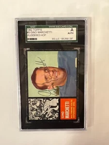 Gino Marchetti Topps 1962 auténtica tarjeta automática firmada a mano grado #8 SGC - Imagen 1 de 2