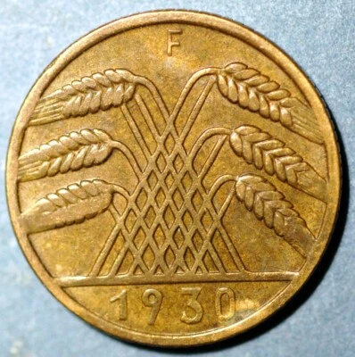 Germany Weimar Republic 10 Reichspfennig 1930 F KM# 40 - Image 1 of 2