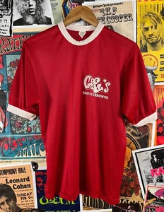 Vintage 70s Goofys Tavern Restaurant Spokane Washington Ringer Mesh Jersey Tee - Picture 1 of 8