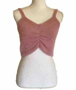 Hazel Moon Fuzzy Furry Purple Pink Crop Tank Top Y2K Spice Girls Size Medium - Picture 1 of 8