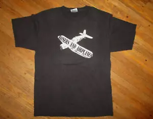 vtg 00's BONERS & AIRPLANES CONCERT T SHIRT Raise Titanic Cafe Dysthymia MEDIUM - Picture 1 of 2