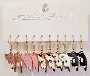 Fashion Jewlry: Cat Earings (5 Sets) - Picture 1 of 3