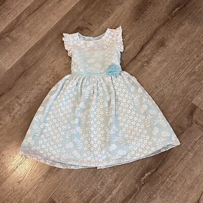 JONA MICHELLE BOUTIQUE DRESS SPECIAL OCCASION Blue W White Lace  Size 5 - Image 1 of 4