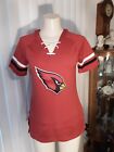 NFL Team Apparel Women’s Cardinals Red Top V Neck Lace Up Size Small New