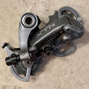 Shimano XTR RD-M953 Rear Derailleur 9 Speed Vintage Rapid Rise *cracked pulley