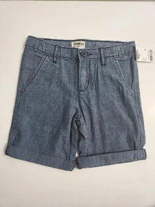 Ohskosh B'gosh Girls Blue Chambray Shorts Cuffed Cotton Adjustable Waist - Picture 1 of 7