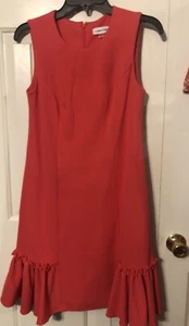 Calvin Klein ärmelloses Fit & Flare Damenkleid rosa Größe 2 Artikel # 1424 - Bild 1 von 14