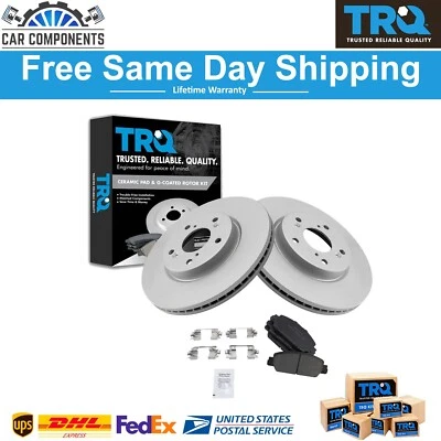 TRQ Front Ceramic Brake Pads & G-Coated Rotors Kit For 2013-2022 Honda Accord - Image 1 of 4