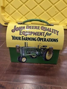 John Deere Tin Box Company Lunch Trinkets Tools Small Mini Carryall Collector - Picture 1 of 2