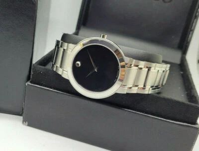 RELOJ HOMBRE MOVADO VINTAGE ESFERA NEGRA CUARZO EN CAJA Foto 1 de 4