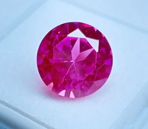 Natural Round Shape Red Zircon Faceted 7.95 Ct Certified Loose Gemstone - Picture 1 of 9