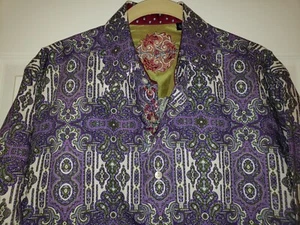 Robert Graham Small Multicolored Paisley Long Sleeve Shirt Flip Cuff - Picture 1 of 10
