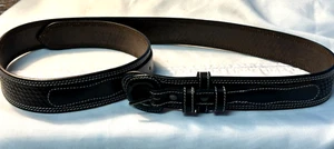 Cinturón de cuero genuino para hombre Affilare 1-1/2" de ancho negro, talla 42 - Imagen 1 de 4