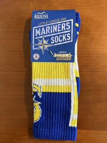 New Seattle Mariners Socks Kids Size MLB - Blue Yellow White Little League Day Cover