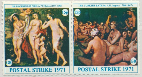 GB Postal Strike 1971 Art Turkish Bath Ingres Judgement of Paris Rubens MNH Cover