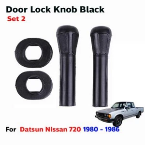 Door Lock Knob Surround Black Fits Datsun Nissan 720 Pickup Truck 1980-86 Pair - Picture 1 of 6
