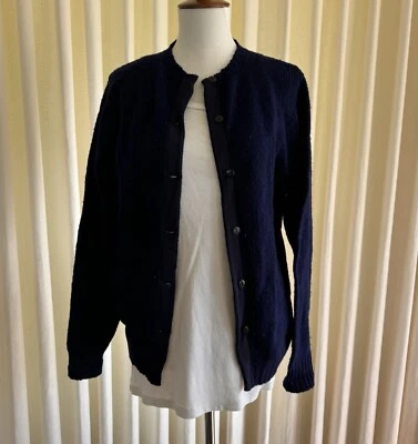 Pringle of Scotland Montaldo's Cardigan Sweater Navy Blue Womens Granny - Image 1 of 4